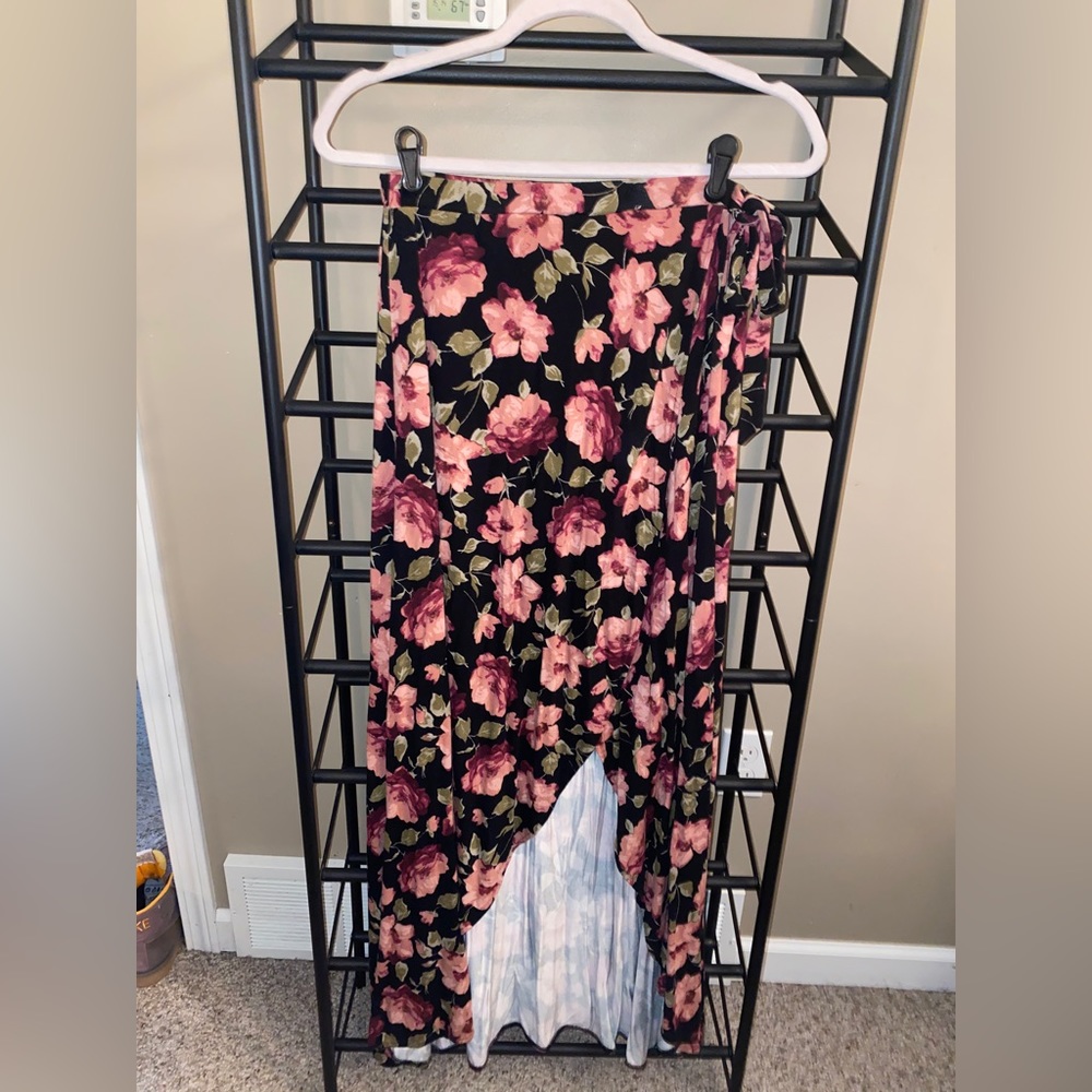 AEO Floral Maxi Wrap Skirt
